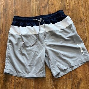 Speedo Two-Tone Swim Shorts in Gray and Black